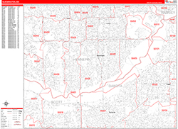 Bloomington Wall Map Zip Code Red Line Style 2026