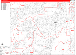 Bolingbrook Wall Map Zip Code Red Line Style 2026