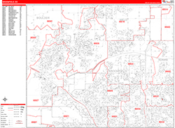 Broomfield Wall Map Zip Code Red Line Style 2026