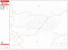 Camarillo Wall Map Zip Code Red Line Style 2024