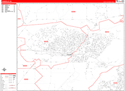 Camarillo Wall Map Zip Code Red Line Style 2026