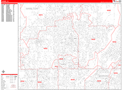 Carmel Wall Map Zip Code Red Line Style 2026