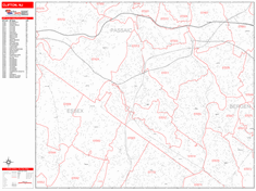 Clifton Wall Map Zip Code Red Line Style 2024