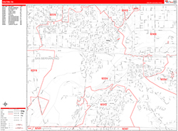 Colton Wall Map Zip Code Red Line Style 2026