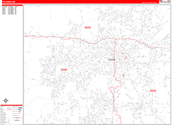 Columbia Wall Map Zip Code Red Line Style 2026