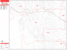 Cupertino Wall Map Zip Code Red Line Style 2024