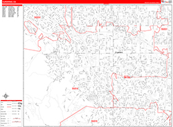 Cupertino Wall Map Zip Code Red Line Style 2026