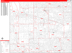 Davie Wall Map Zip Code Red Line Style 2026