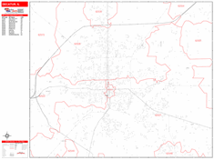 Decatur Wall Map Zip Code Red Line Style 2024