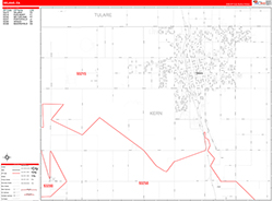 Delano Wall Map Zip Code Red Line Style 2026