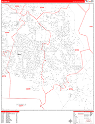 Deltona Wall Map Zip Code Red Line Style 2026