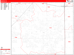 DeSoto Wall Map Zip Code Red Line Style 2024