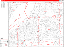 Eagan Wall Map Zip Code Red Line Style 2026