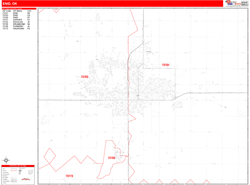 Enid Wall Map Zip Code Red Line Style 2024