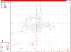 Enid Wall Map Zip Code Red Line Style 2026