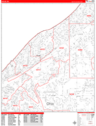 Euclid Wall Map Zip Code Red Line Style 2026