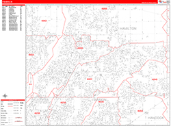 Fishers Wall Map Zip Code Red Line Style 2026