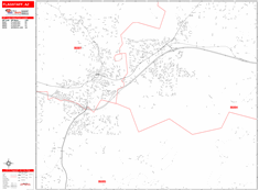 Flagstaff Wall Map Zip Code Red Line Style 2024
