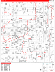 Gardena Wall Map Zip Code Red Line Style 2026