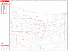 Gary Wall Map Zip Code Red Line Style 2024
