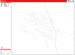Gilroy Wall Map Zip Code Red Line Style 2024