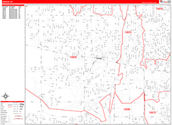 Greece Wall Map Zip Code Red Line Style 2026