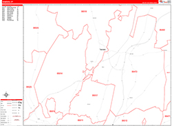Hamden Wall Map Zip Code Red Line Style 2026