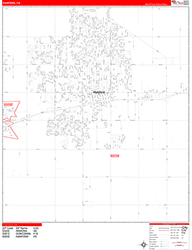 Hanford Wall Map Zip Code Red Line Style 2026