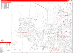 Hillsboro Wall Map Zip Code Red Line Style 2026