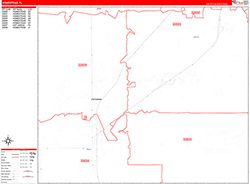 Homestead Wall Map Zip Code Red Line Style 2026