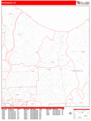 Irondequoit Wall Map Zip Code Red Line Style 2024