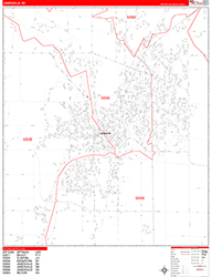 Janesville Wall Map Zip Code Red Line Style 2026