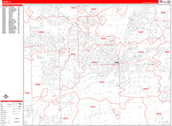 Joliet Wall Map Zip Code Red Line Style 2026