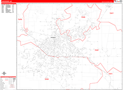Jonesboro Wall Map Zip Code Red Line Style 2026