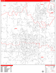 Joplin Wall Map Zip Code Red Line Style 2026