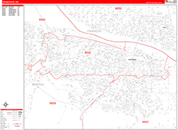 Kennewick Wall Map Zip Code Red Line Style 2026