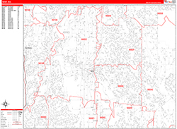 Kent Wall Map Zip Code Red Line Style 2026