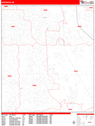 Kentwood Wall Map Zip Code Red Line Style 2024