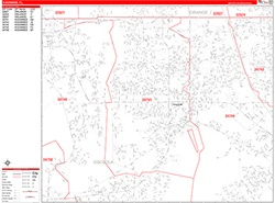 Kissimmee Wall Map Zip Code Red Line Style 2026