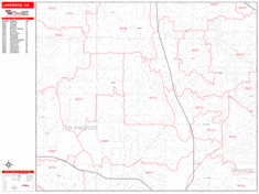 Lakewood Wall Map Zip Code Red Line Style 2024