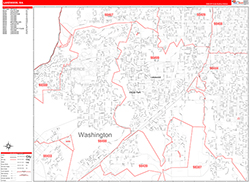 Lakewood Wall Map Zip Code Red Line Style 2026