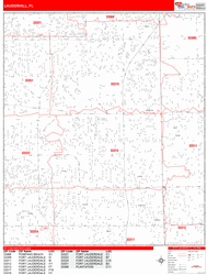 Lauderhill Wall Map Zip Code Red Line Style 2024