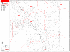 Layton Wall Map Zip Code Red Line Style 2024