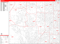 Lenexa Wall Map Zip Code Red Line Style 2026