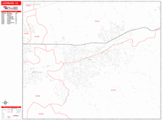 Livermore Wall Map Zip Code Red Line Style 2024