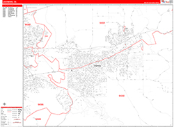 Livermore Wall Map Zip Code Red Line Style 2026