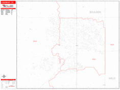 Longmont Wall Map Zip Code Red Line Style 2025