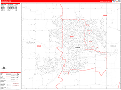Longmont Wall Map Zip Code Red Line Style 2026
