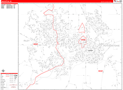 Manhattan Wall Map Zip Code Red Line Style 2026