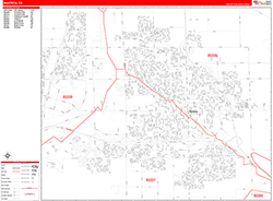 Manteca Wall Map Zip Code Red Line Style 2026